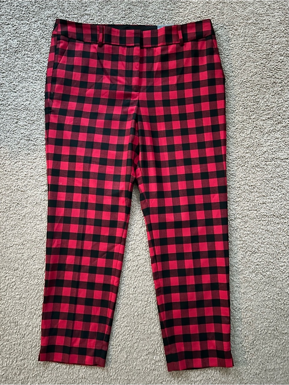 Talbots Hampshire Red and Black Buffalo Plaid Women’s Ankle Pants size 16
